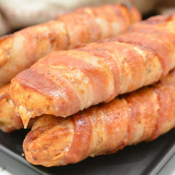 Keto BBQ Bacon Wrapped Chicken Tenders