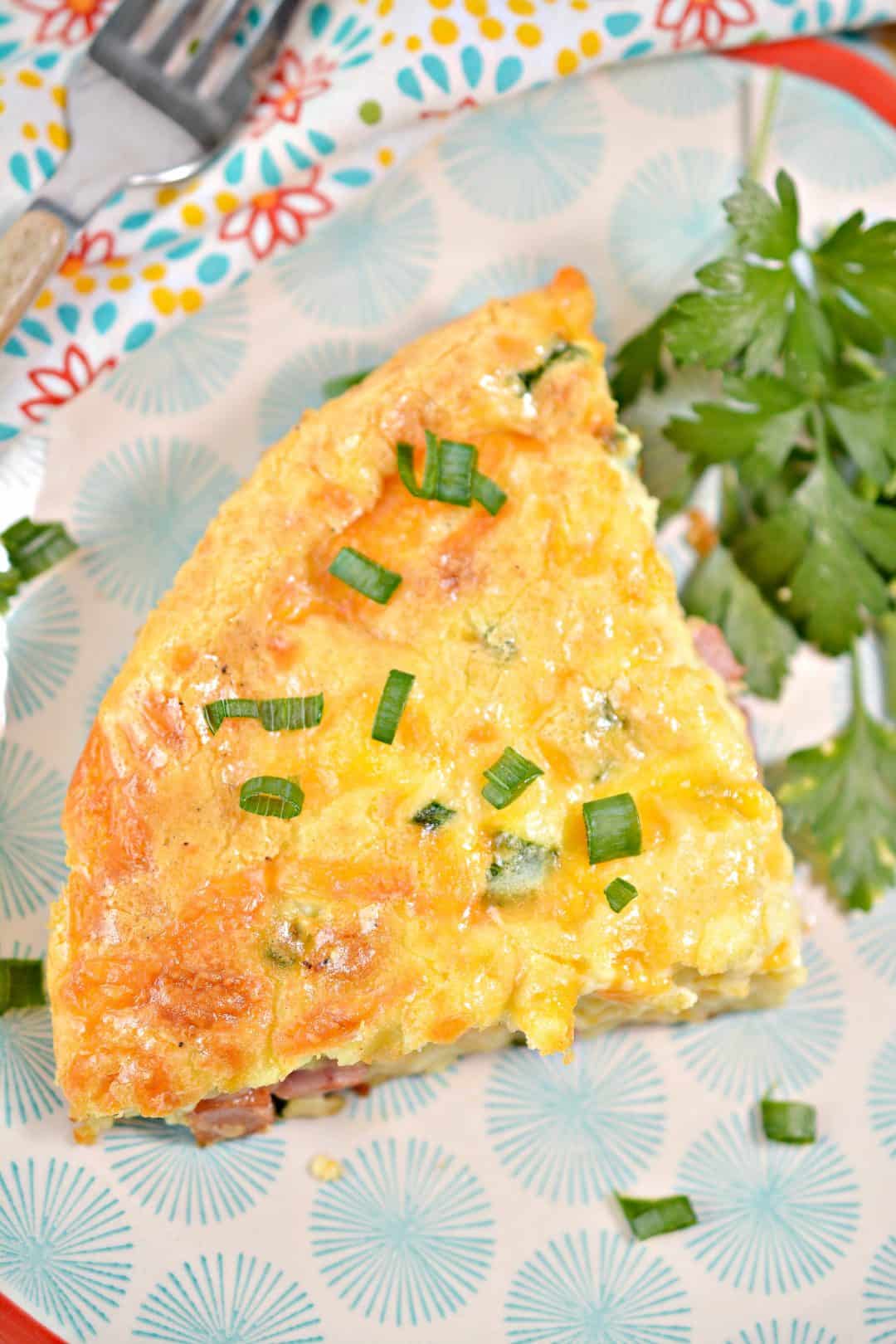 Ham and Cheese Crustless Quiche - Easy Keto Quiche