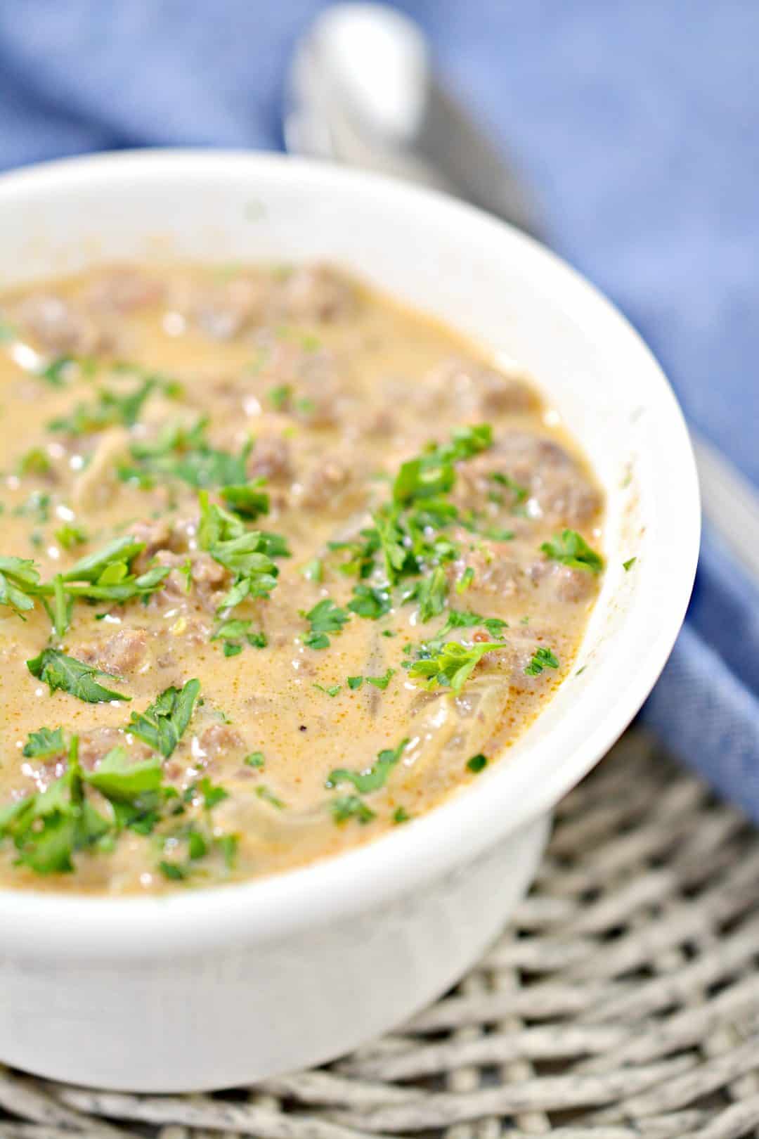 Bacon Cheeseburger Soup CheekyKitchen