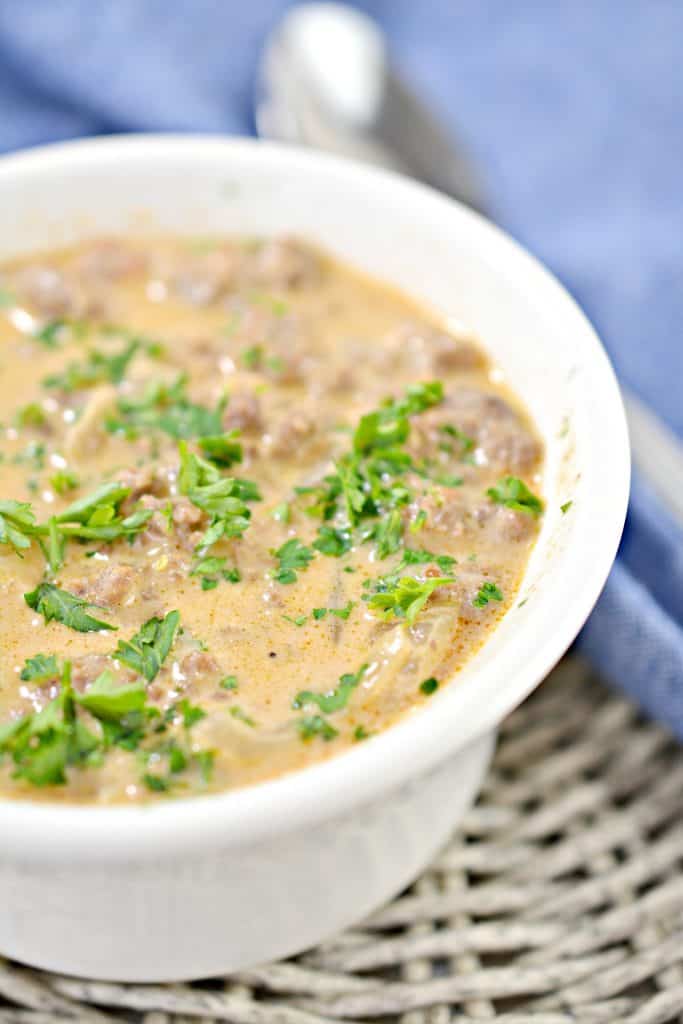 Bacon Cheeseburger Soup CheekyKitchen