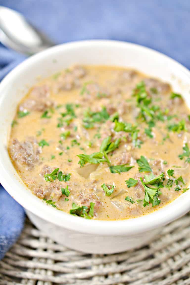 Bacon Cheeseburger Soup CheekyKitchen