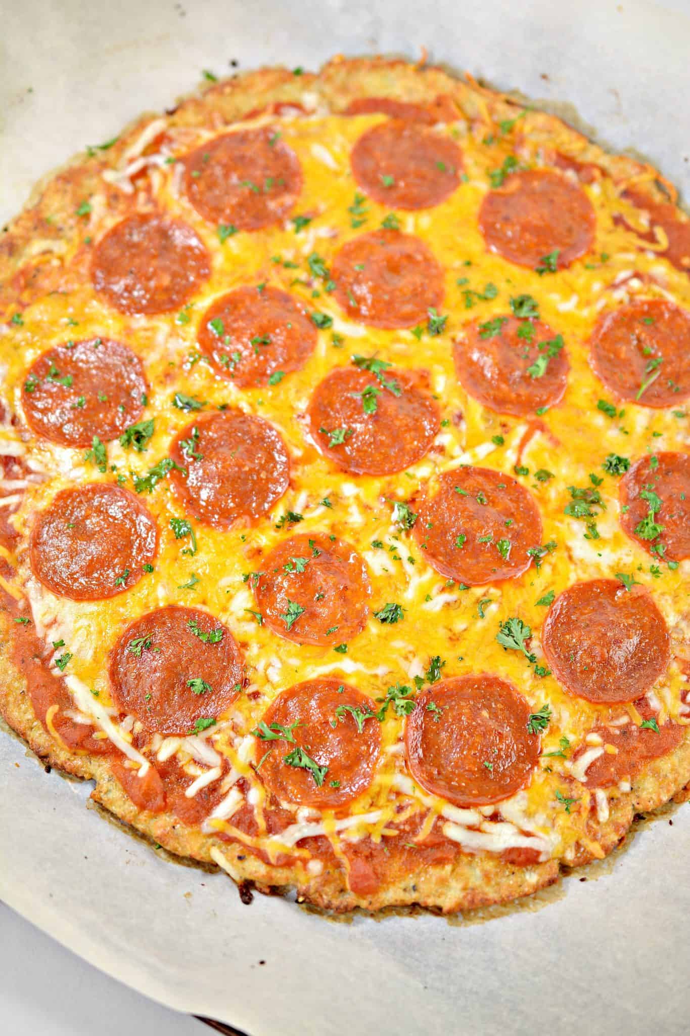 Cauliflower Pizza Crust CheekyKitchen