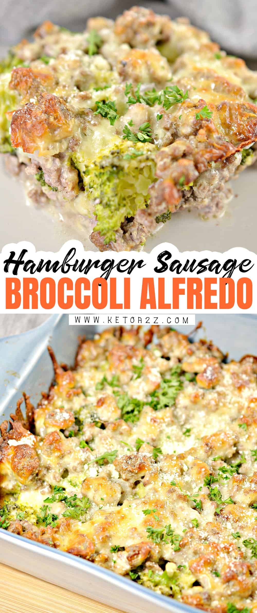 Hamburger Sausage and Broccoli Alfredo