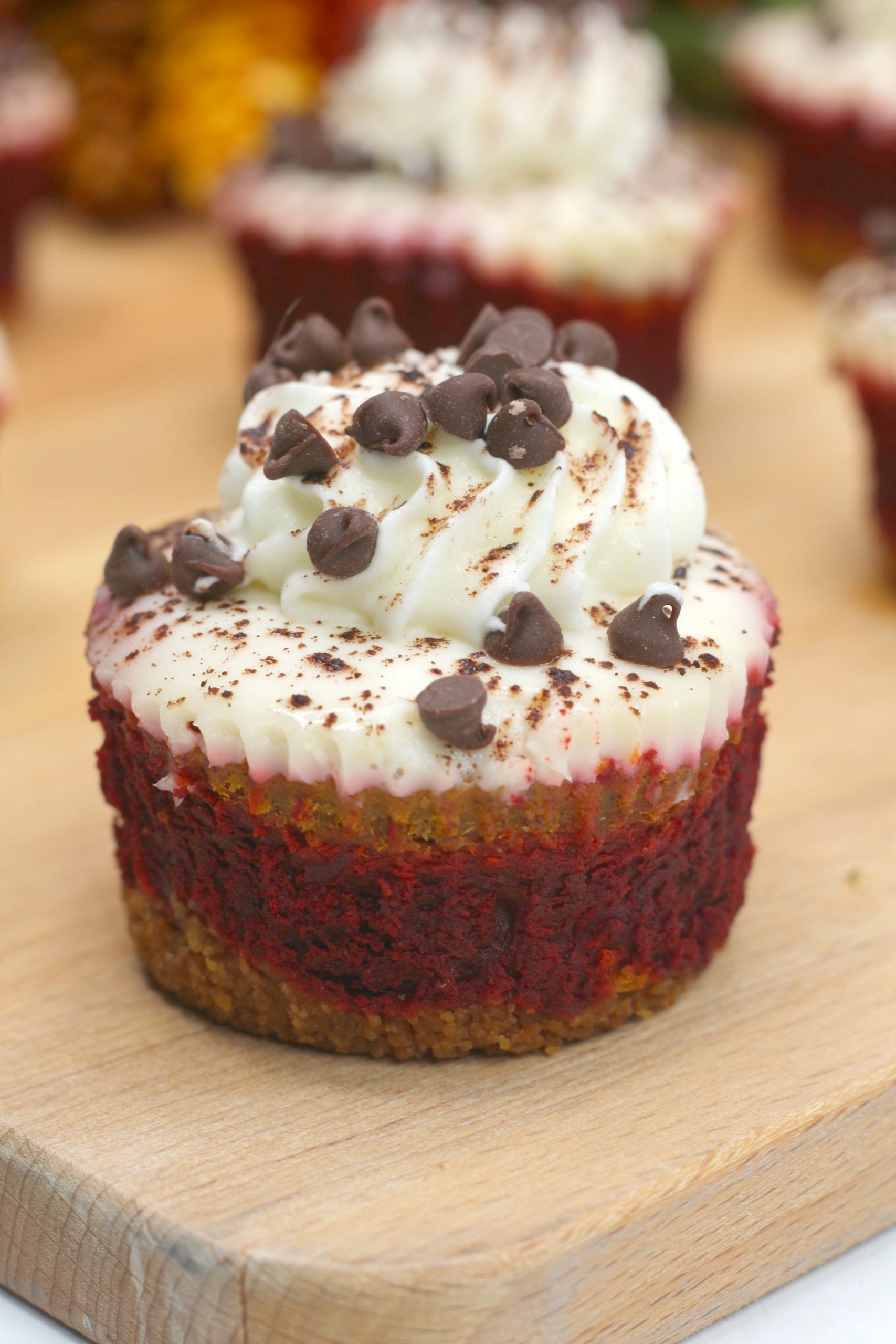 Red Velvet Pumpkin Cheesecake Cupcakes