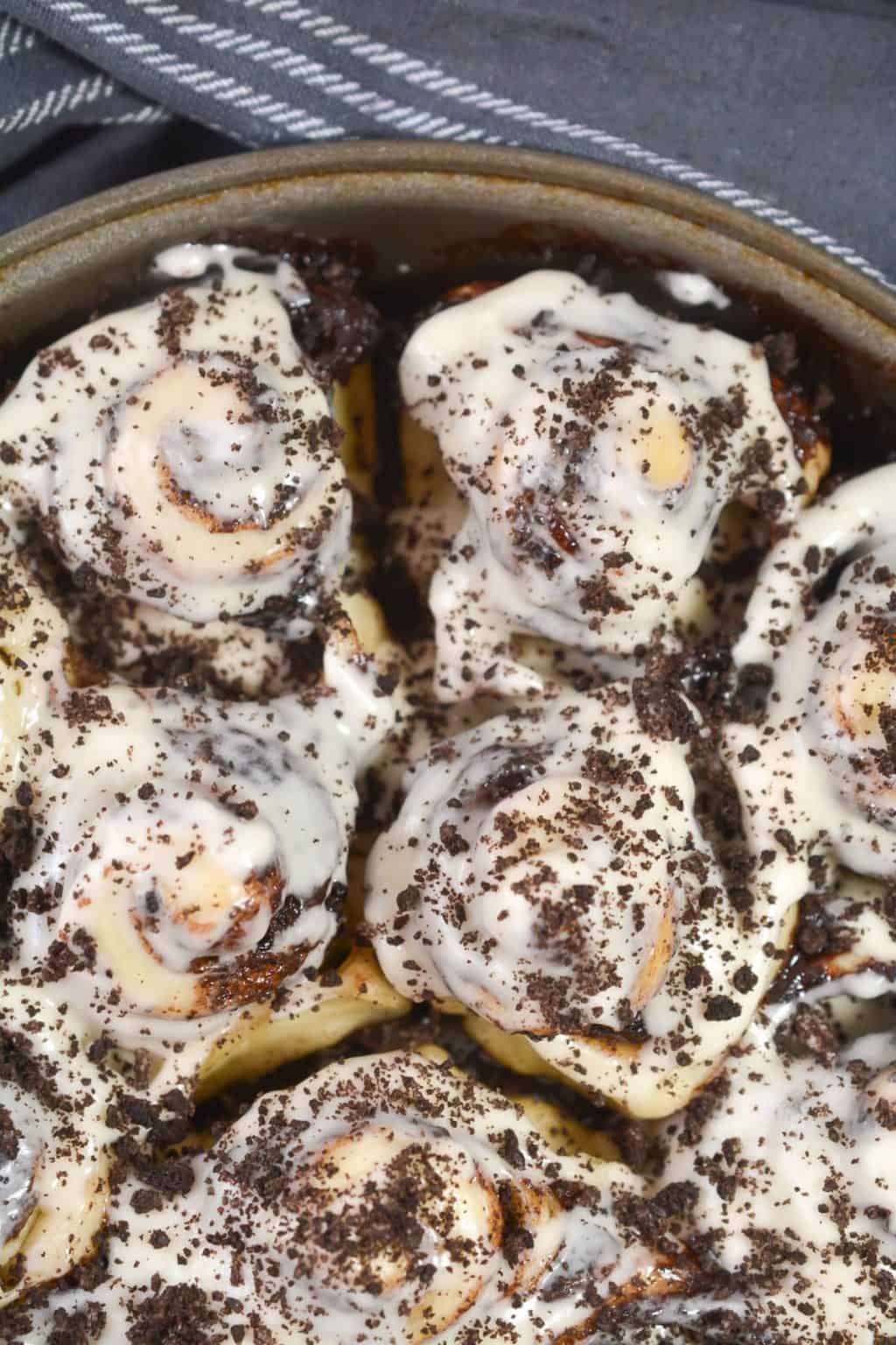 Cookies and Cream Cinnamon Rolls CheekyKitchen