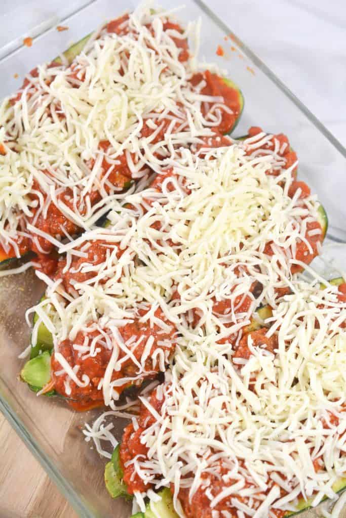 Meatball Zucchini Boats CheekyKitchen