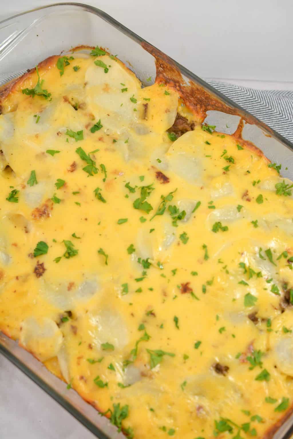 Hamburger, Potato and Cheese Casserole CheekyKitchen