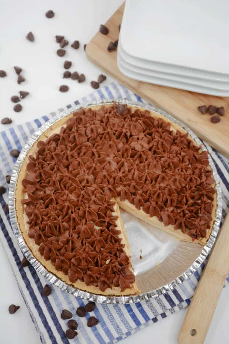 NoBake Cream Cheese Peanut Butter Pie with Chocolate Whipped Cream CheekyKitchen