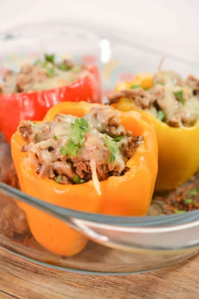 Philly Cheesesteak Stuffed Peppers CheekyKitchen