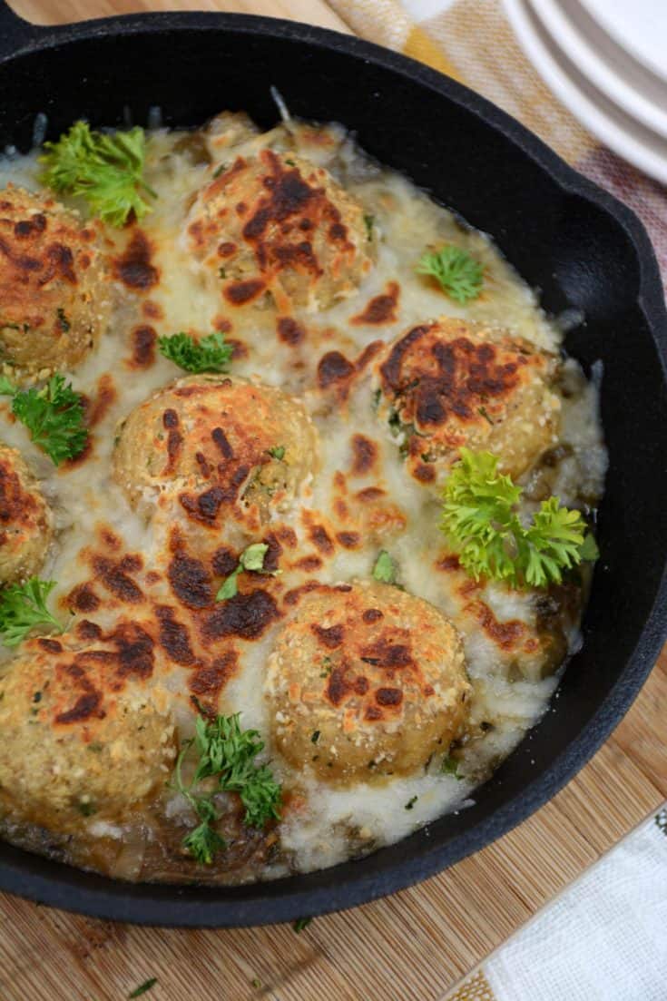 Easy French Onion Chicken Meatballs CheekyKitchen