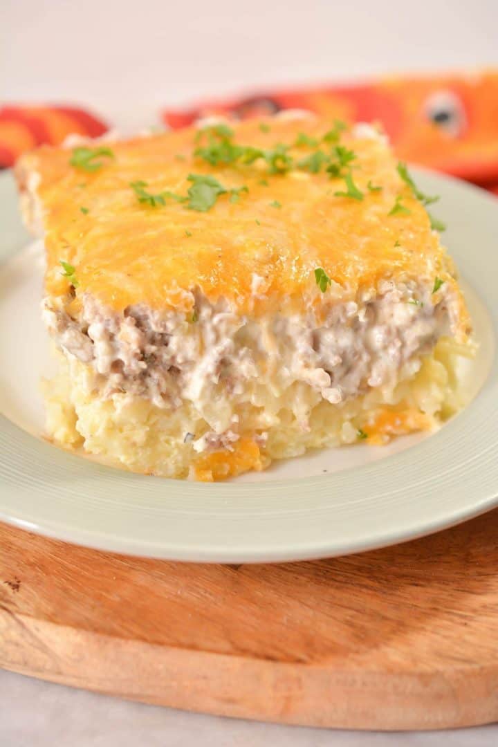 Sausage, Egg and Cream Cheese Hashbrown Casserole CheekyKitchen