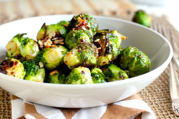 TRUFFLED BRUSSELL SPROUTS WITH TOASTED HAZELNUTS