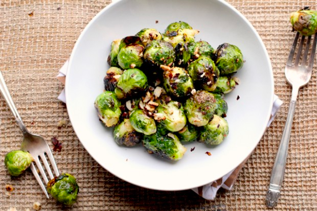 TRUFFLED BRUSSELL SPROUTS WITH TOASTED HAZELNUTS
