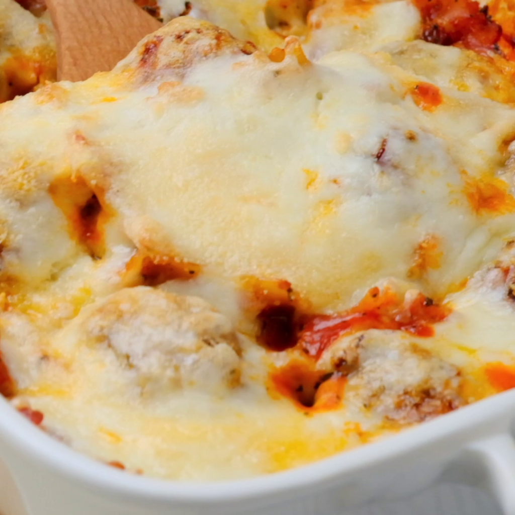 Dump and Bake Meatball Casserole - CheekyKitchen