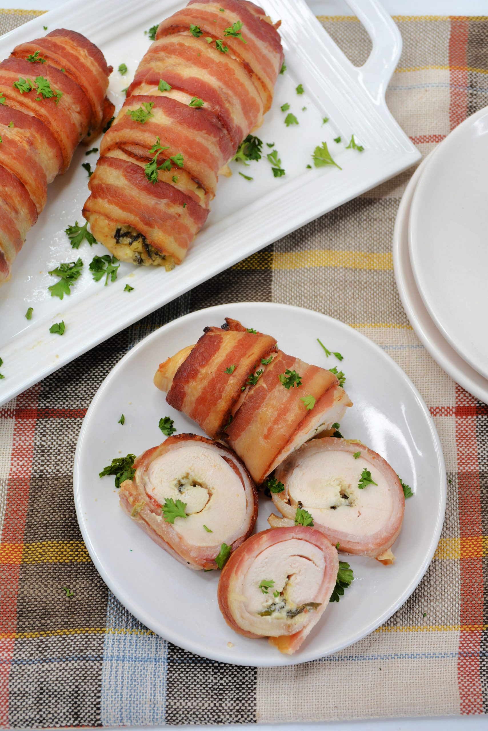 Bacon-wrapped stuffed chicken 
