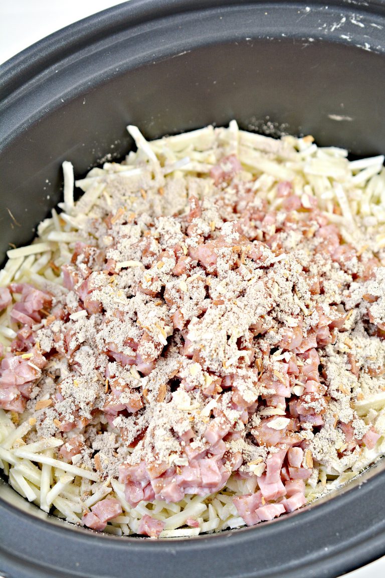 Crockpot Ham and Potato Casserole CheekyKitchen
