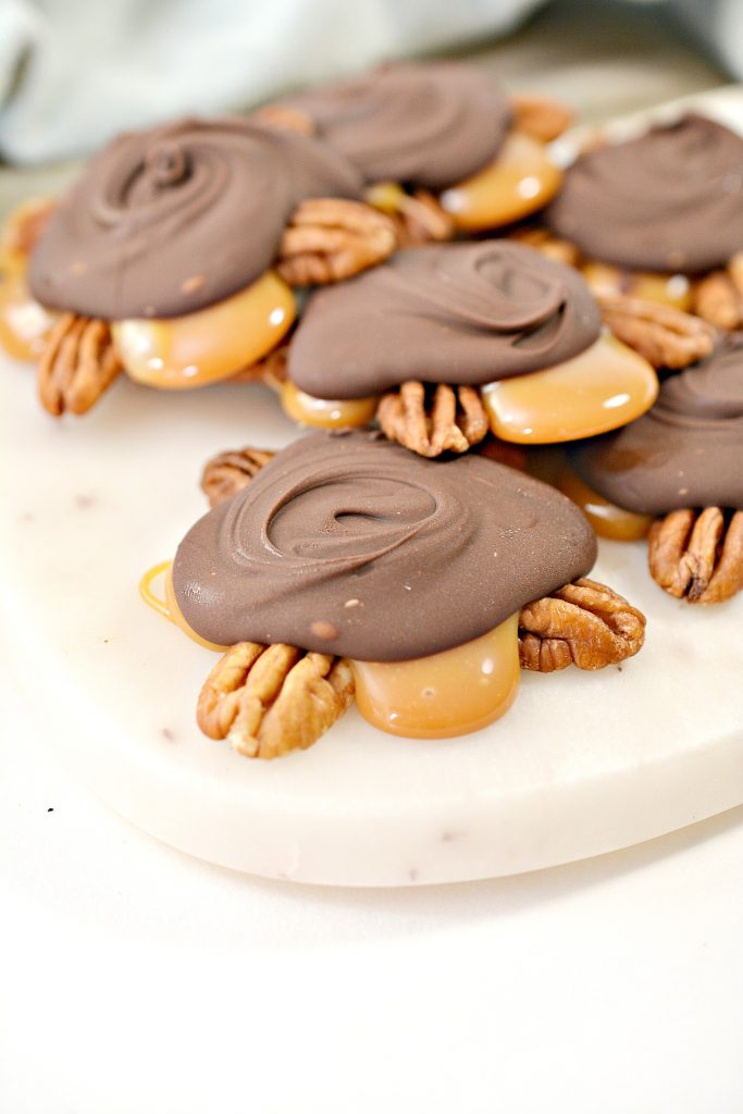 Homemade Turtle Candy with Pecans and Caramels CheekyKitchen