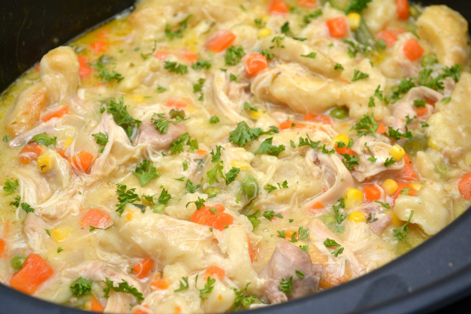 Crock Pot Chicken and Dumplings CheekyKitchen