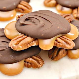 Homemade Turtle Candy with Pecans and Caramels