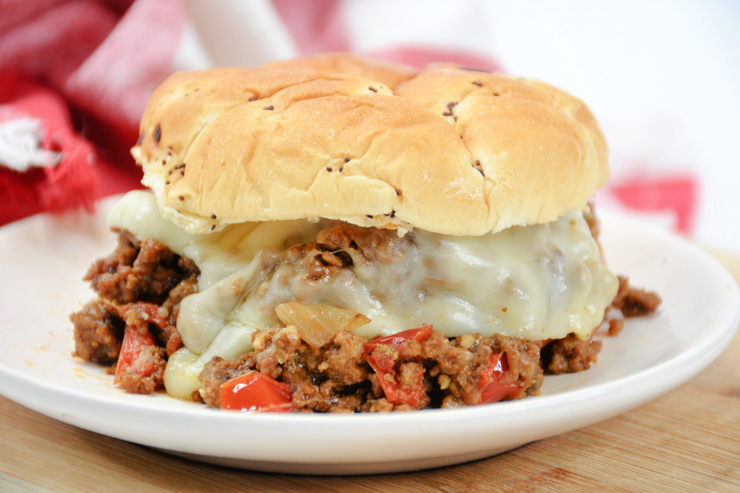 Vegetarian Philly Cheesesteak Sloppy Joe - My Eclectic Bites