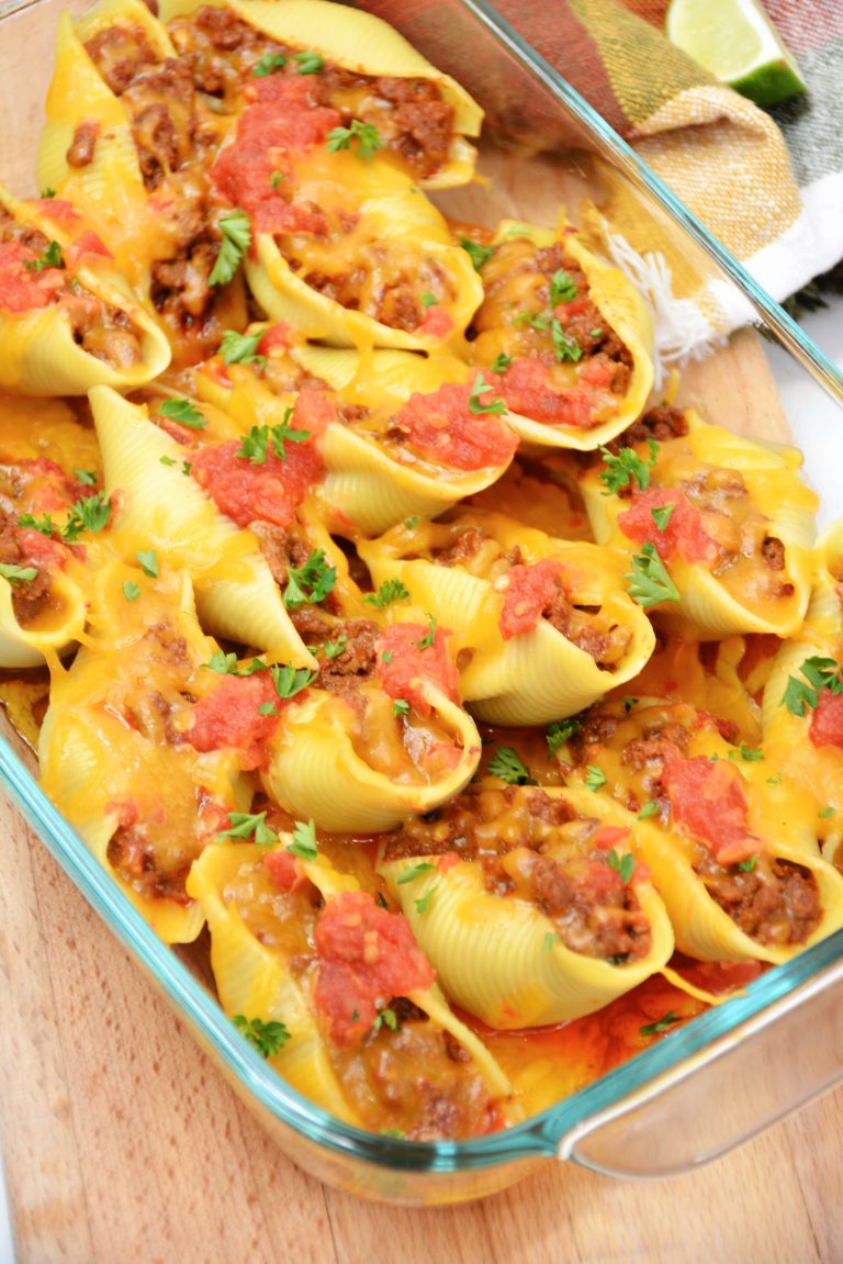 Taco Stuffed Shells Recipe CheekyKitchen