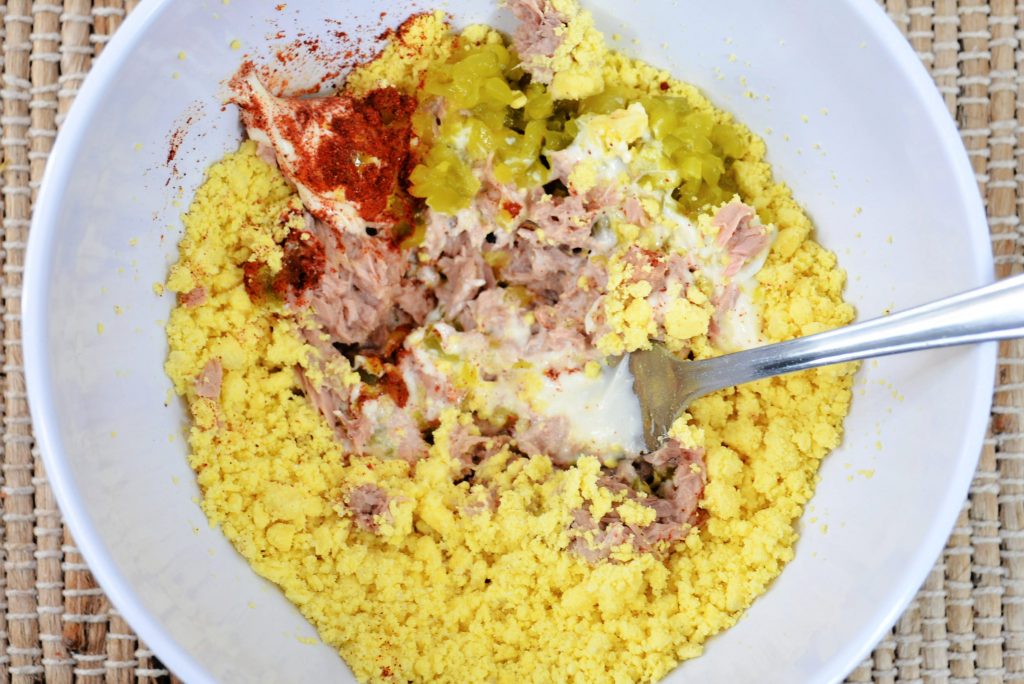 Tuna Deviled Eggs CheekyKitchen