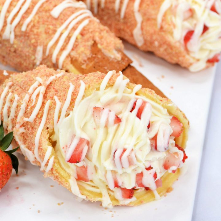 Strawberry Crunch Cheesecake Cones