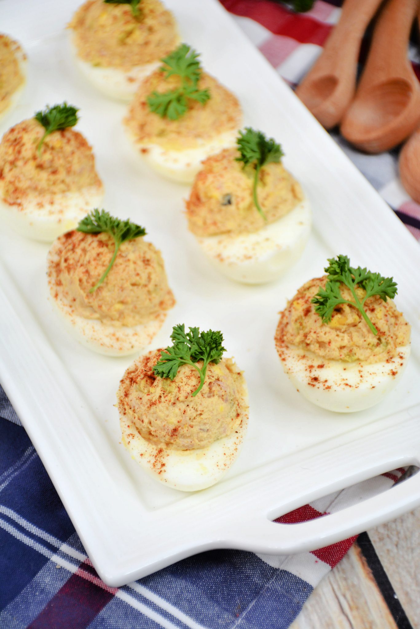 Tuna Deviled Eggs CheekyKitchen