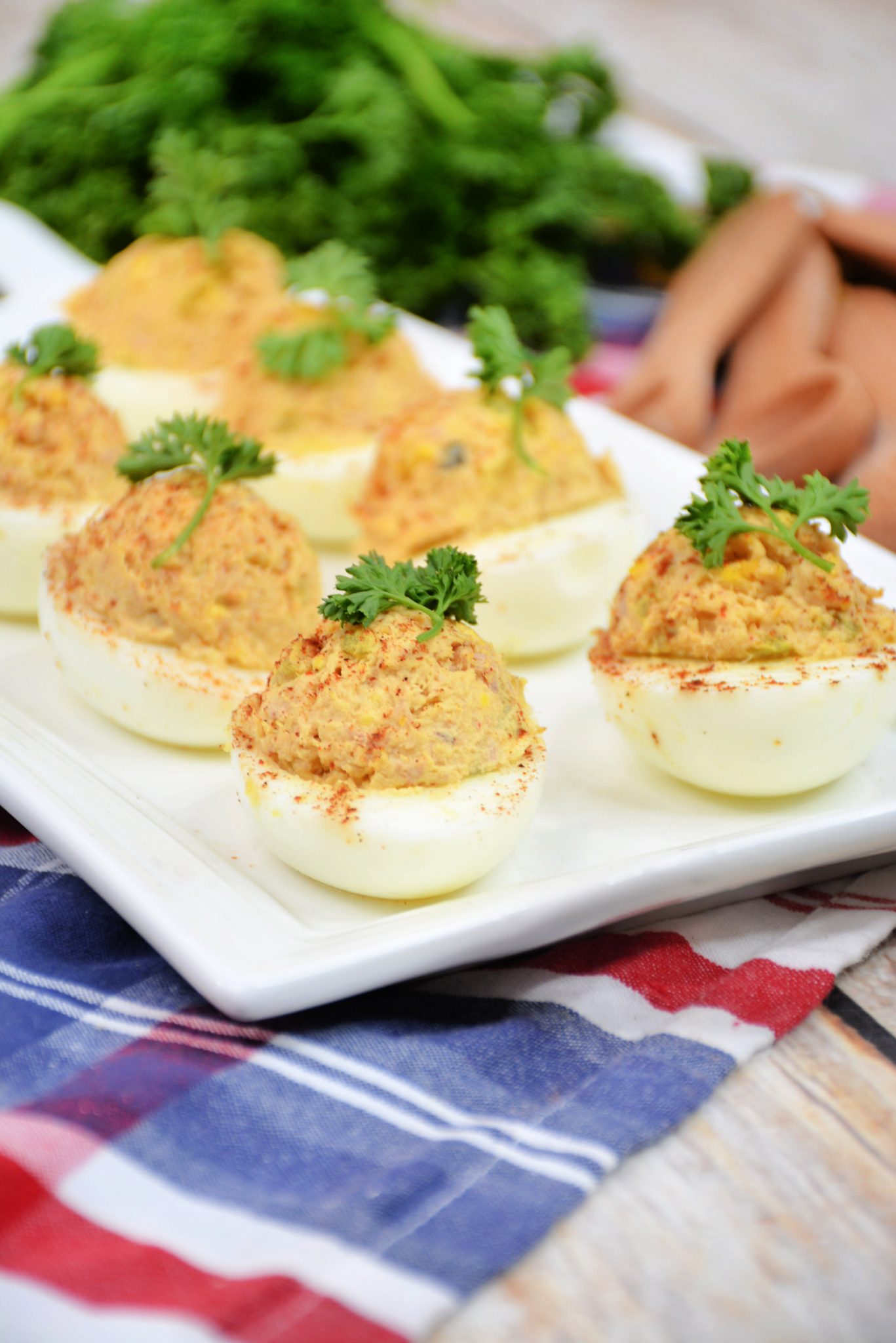 Tuna Deviled Eggs CheekyKitchen
