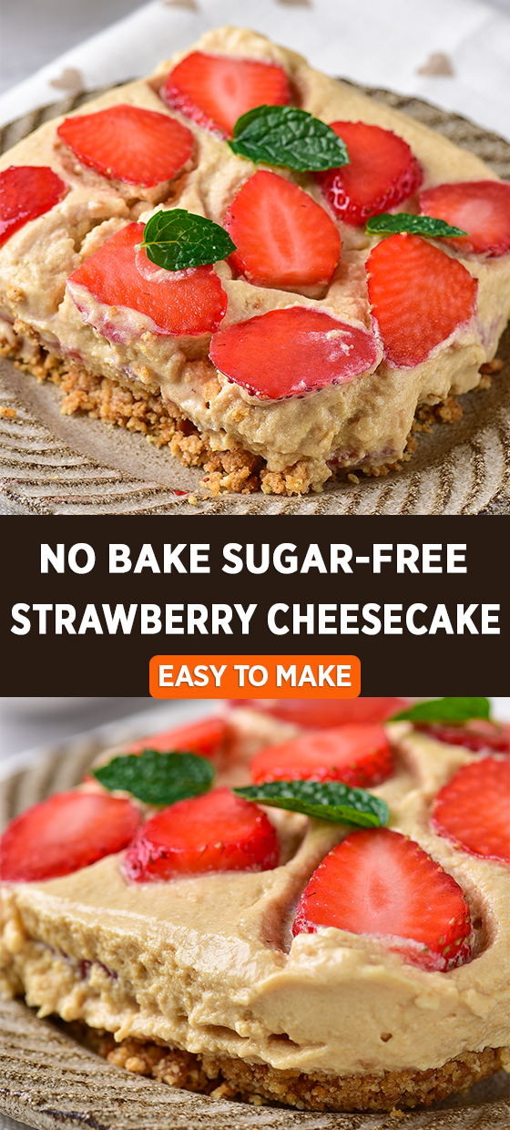 No Bake Sugar-Free Strawberry Cheesecake on pinterest