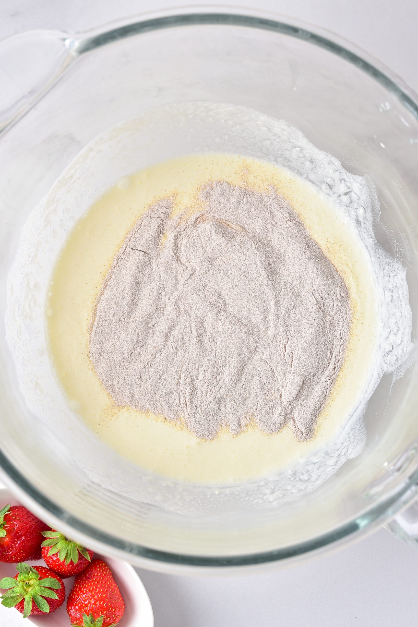Beat in the milk, and then add the pudding.