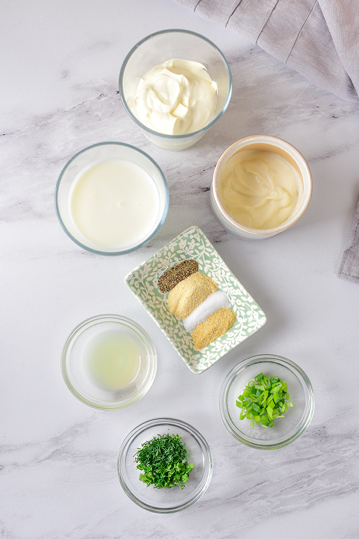 Perfect Homemade Ranch Dressing ingredients