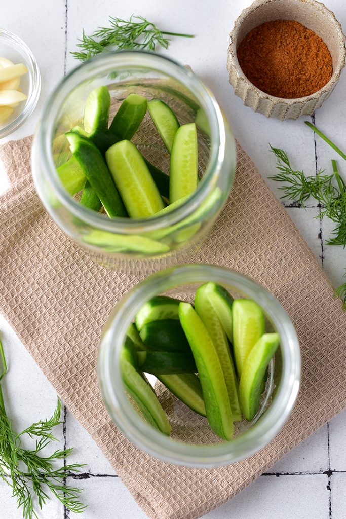 Refrigerator Dill Pickles CheekyKitchen