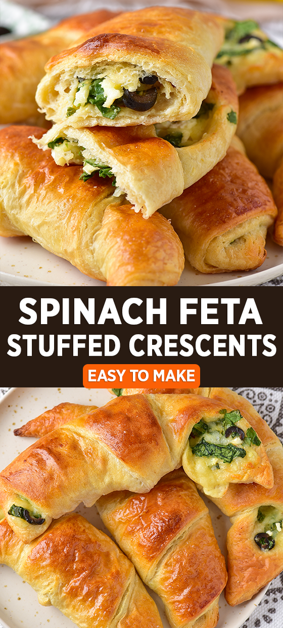 Spinach Feta Stuffed Crescents on Pinterest