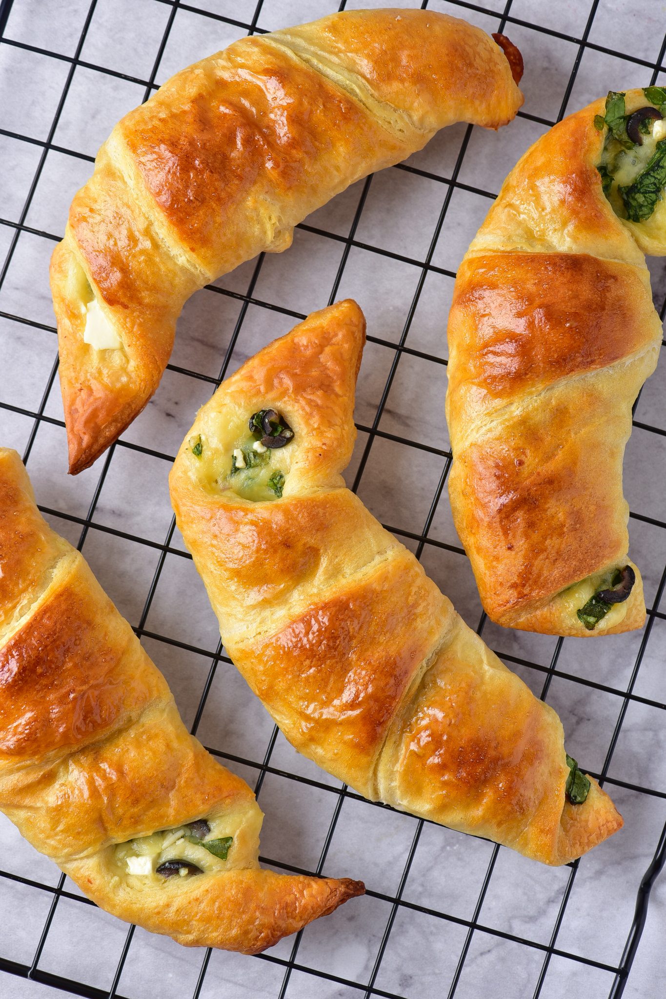 Spinach Feta Stuffed Crescents CheekyKitchen