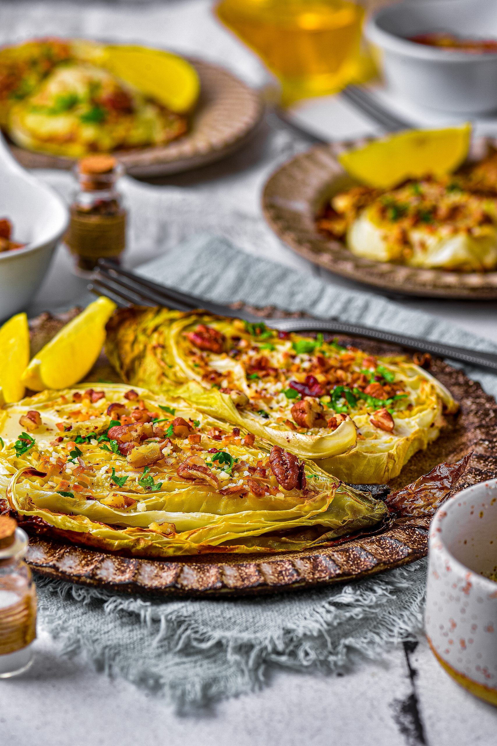 baked cabbage steaks, roasted cabbage steaks, cabbage steaks recipe
