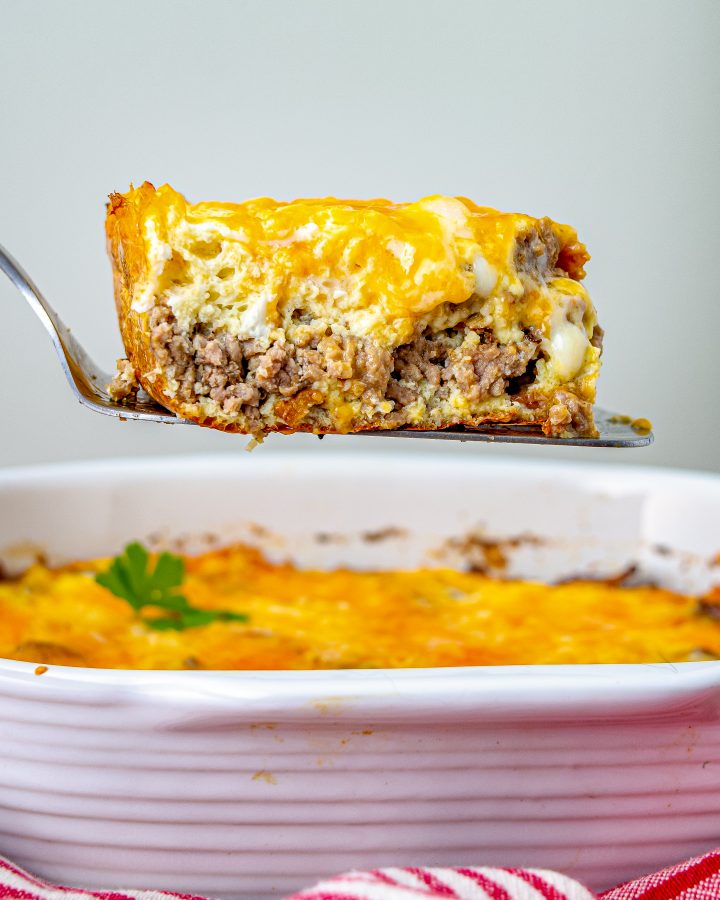 Low Carb Bacon Cheeseburger Casserole - CheekyKitchen