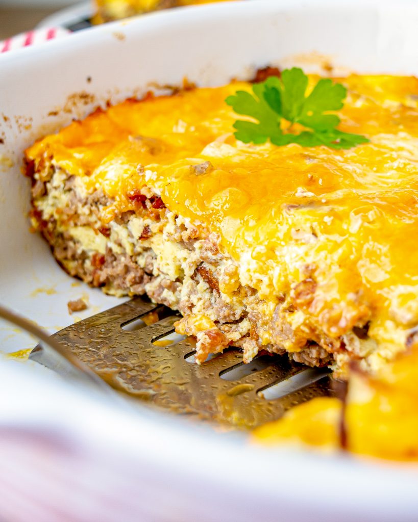 Low Carb Bacon Cheeseburger Casserole - CheekyKitchen