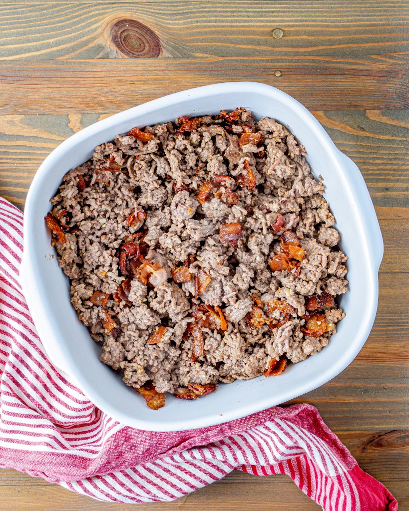 Low Carb Bacon Cheeseburger Casserole - CheekyKitchen