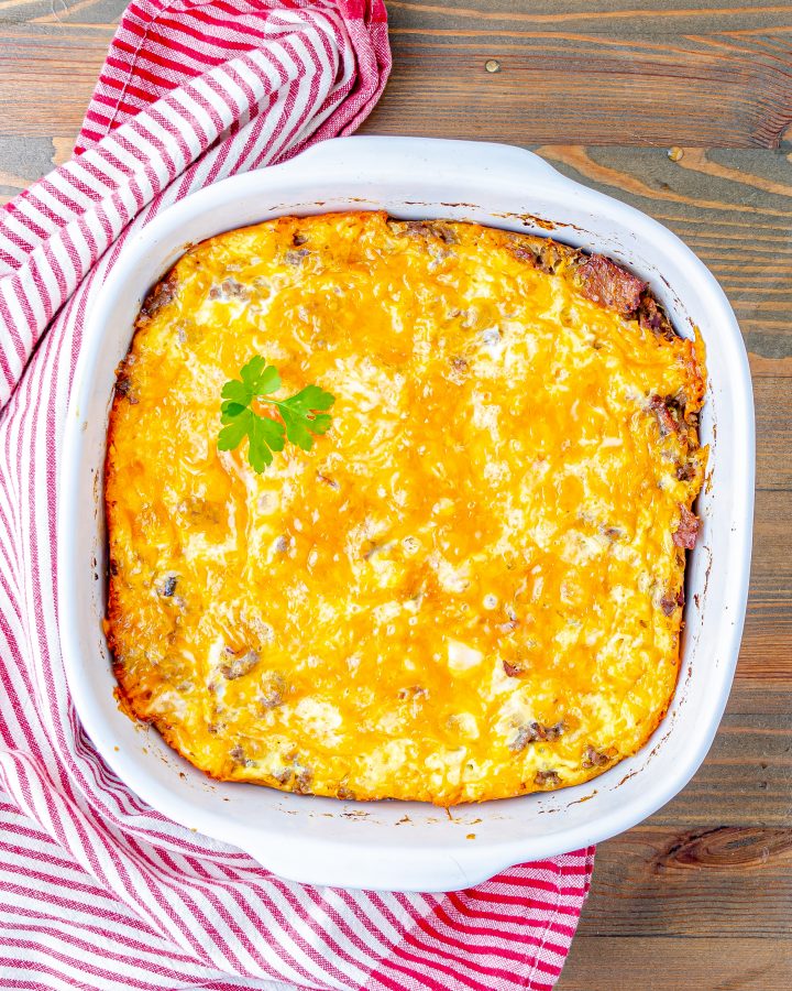 Low Carb Bacon Cheeseburger Casserole - CheekyKitchen