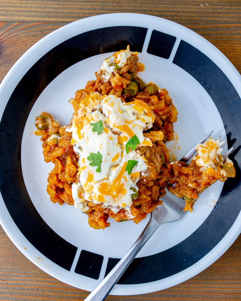 Cheesy Ground Beef Rice Casserole CheekyKitchen