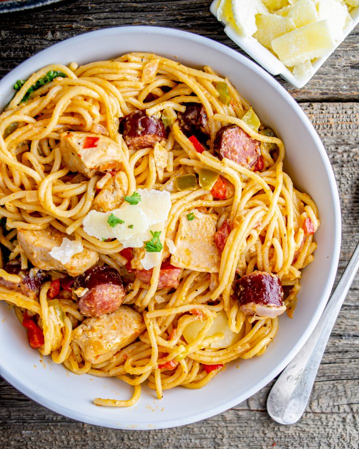 Creamy One Pot Jambalaya Pasta CheekyKitchen