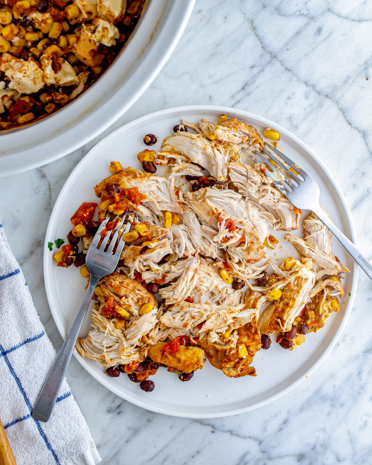 Crockpot Cream Cheese Chicken Chili CheekyKitchen