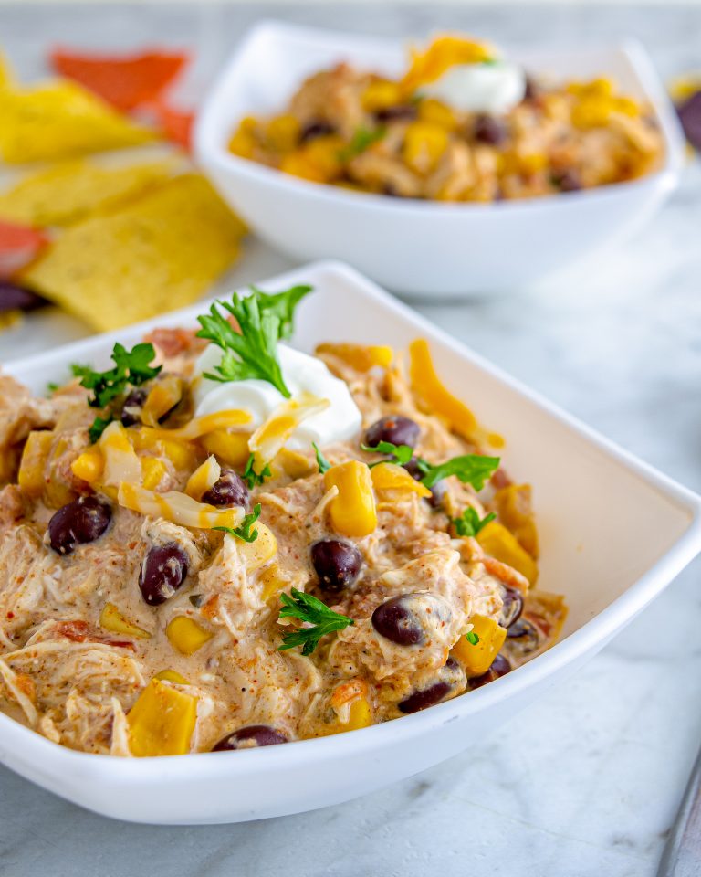 Crockpot Cream Cheese Chicken Chili CheekyKitchen