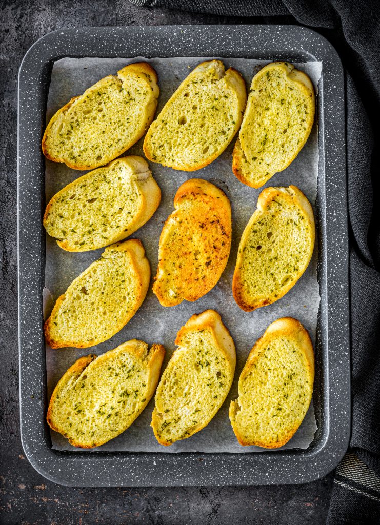 Place the toast on a baking sheet, and bake according to the box instructions. 