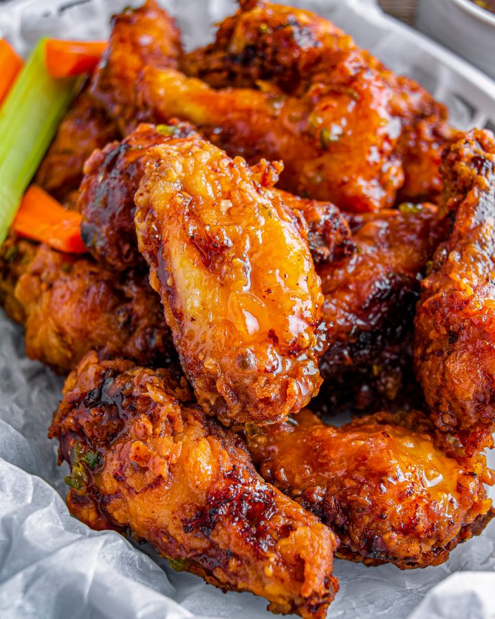 Hot Honey Peach Wings - CheekyKitchen