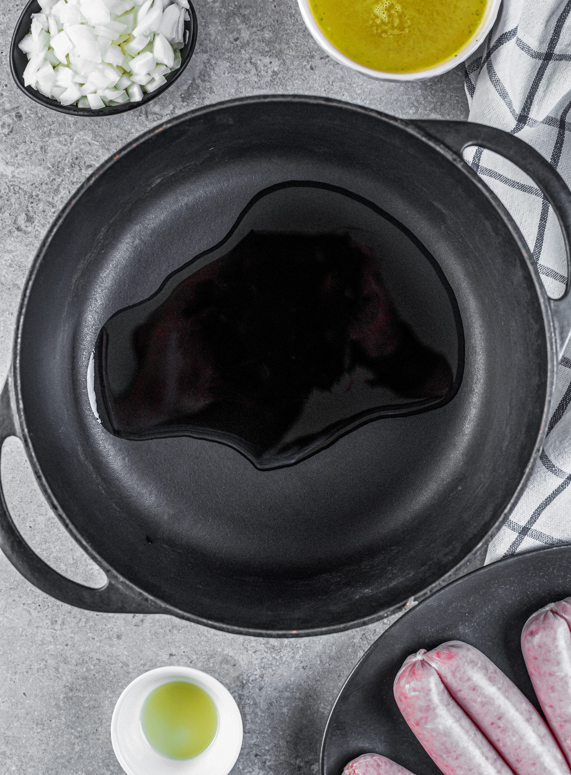 Place the oil in a skillet over medium heat on the stove.