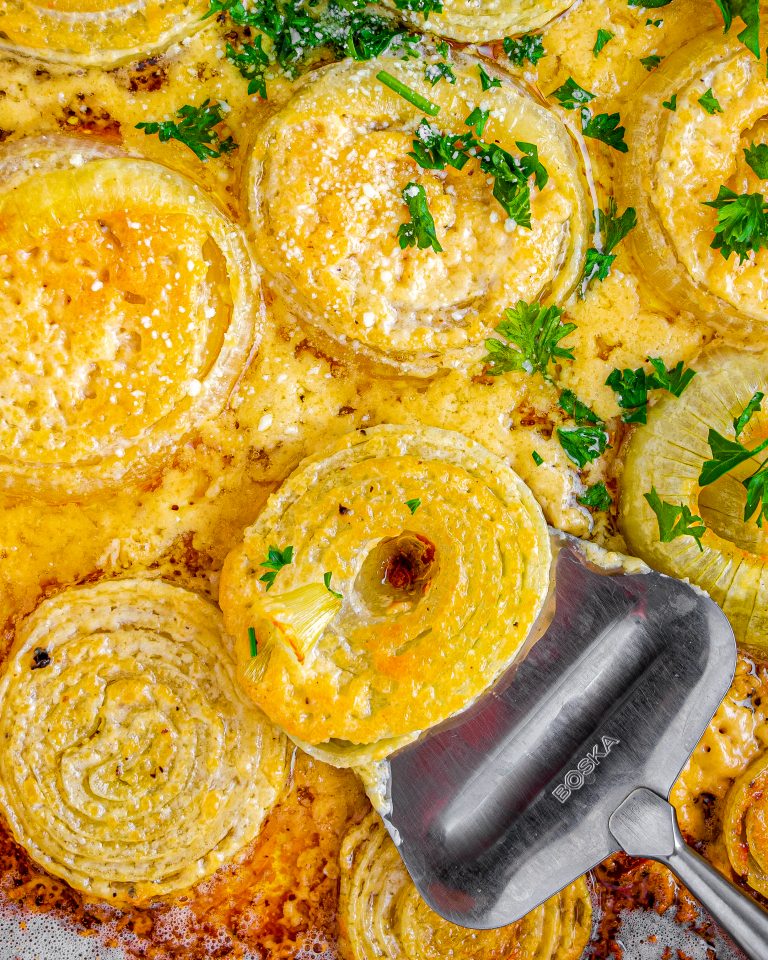Roasted Parmesan Creamed Onions CheekyKitchen