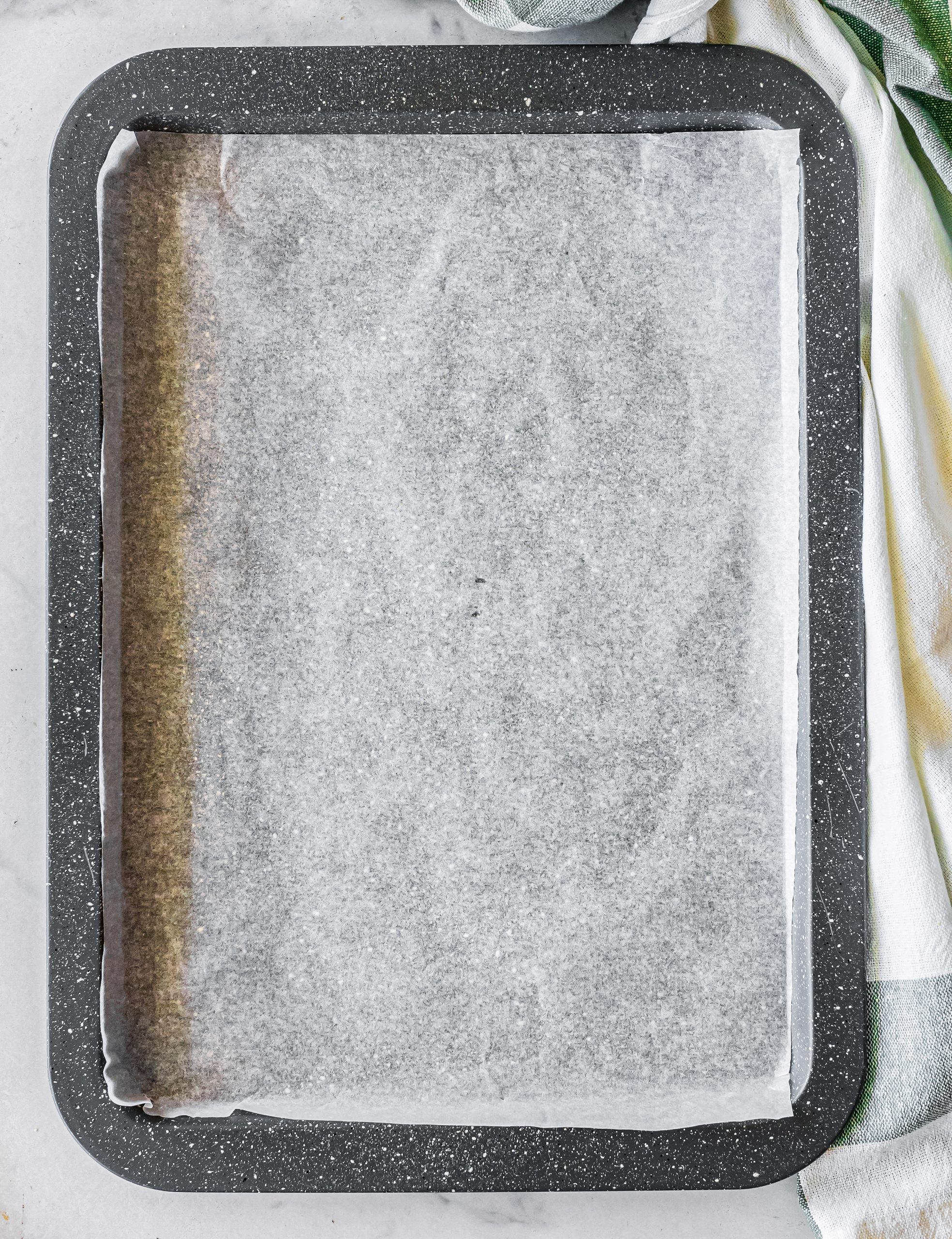 line a baking sheet with parchment paper