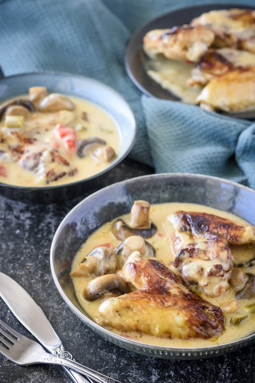 Chicken with Mushroom Gravy Recipe CheekyKitchen